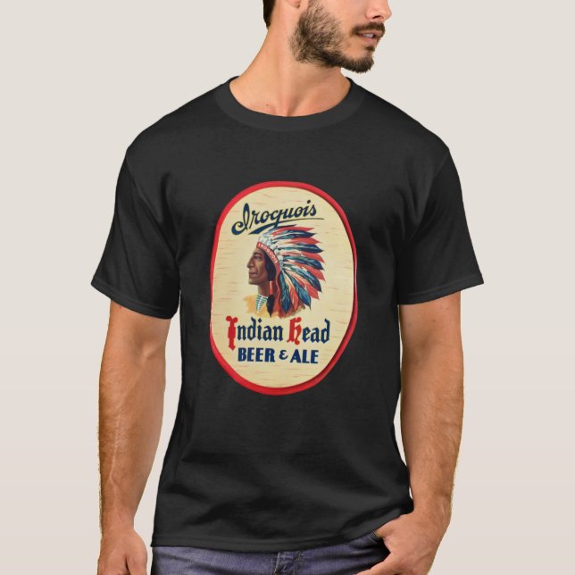 Iroquois Indian Head Beer & amp; Ale Design Classi T-Shirt (Vorderseite)
