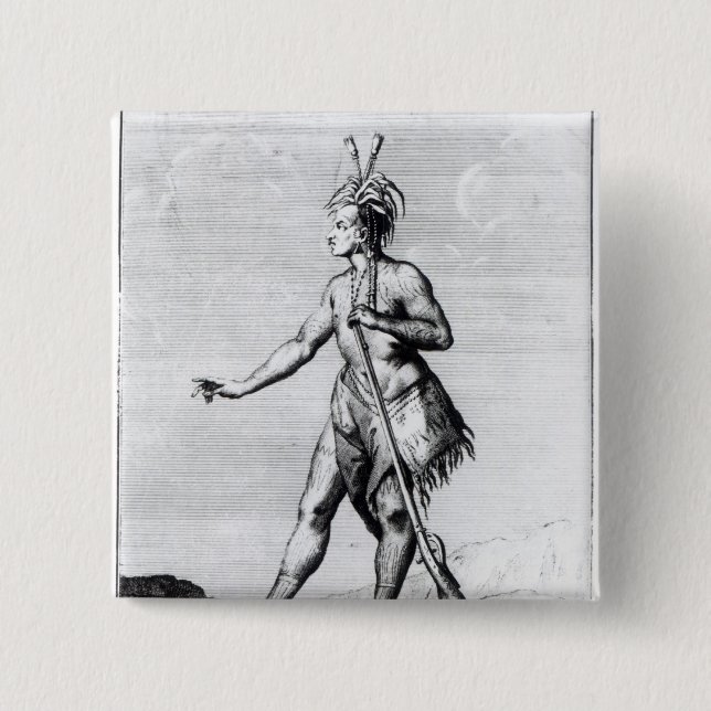 Iroquois Mann, Einwohner von Kanada Button (Vorderseite)