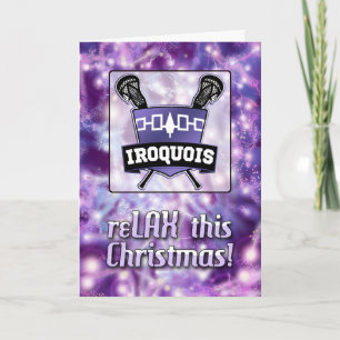 Iroquois Nation Lacrosse Shield Christmas Card Feiertagskarte
