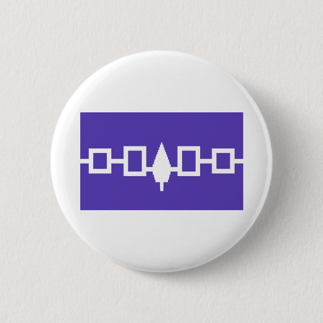 Iroquois Ureinwohner-Flagge Button (Vorderseite)