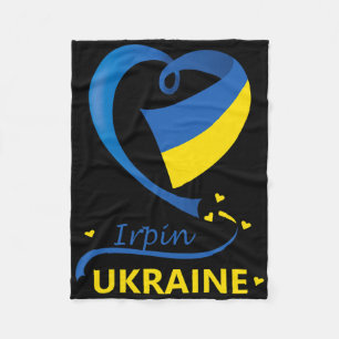 Irpin Ukraine Nationalflagge Herz-Emblem Wappen Fleecedecke