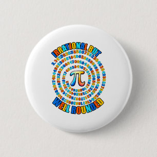 Irrationale aber gut runde 3.14 Pi-Zahl Symbol Ma Button
