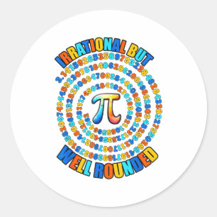 Irrationale aber gut runde 3.14 Pi-Zahl Symbol Ma Runder Aufkleber