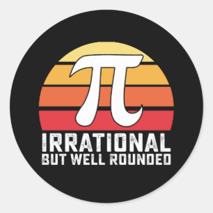 Irrationaler aber wohlgerundeter Pi-Tag-Mathematik Runder Aufkleber