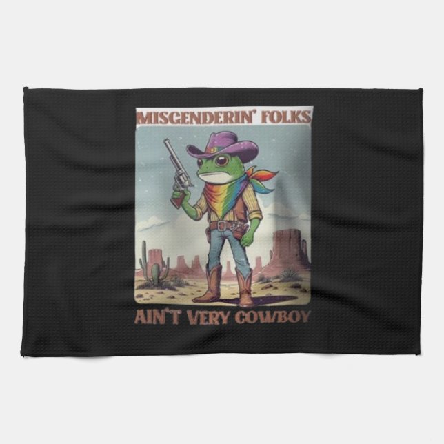 Irreführende Menschen sind nicht sehr Cowboy-Ping Geschirrtuch (Horizontal)