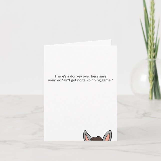 Irreverent Kids Birthday Party Tail-Pinning Game Einladung (Vorderseite)