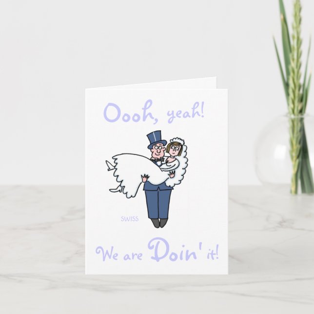 Irreversible Funny Bride und Groom Wedding laden e Einladung (Vorderseite)