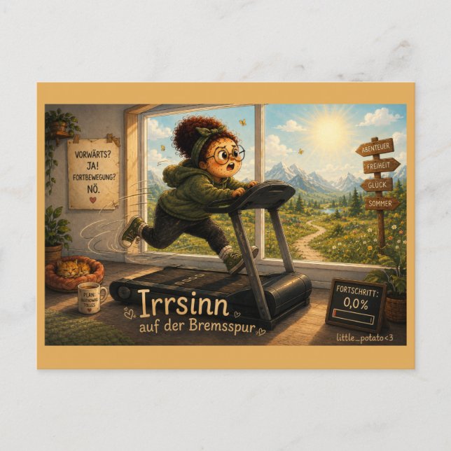 Irrsinn auf der Bremsspur Postkarte (Vorderseite)