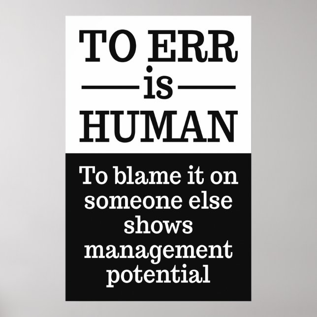 "Irrtum ist menschlich" Poster 2 (Vorne)