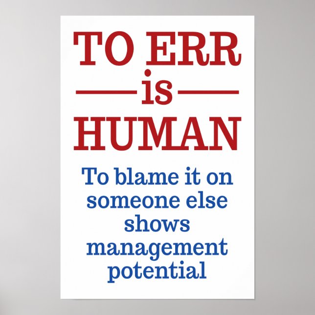 "Irrtum ist menschlich" Poster 5 (Vorne)