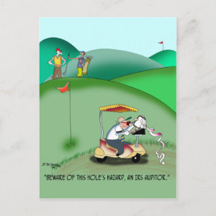 IRS Auditor in einer Golf-Sand-Falle Postkarte