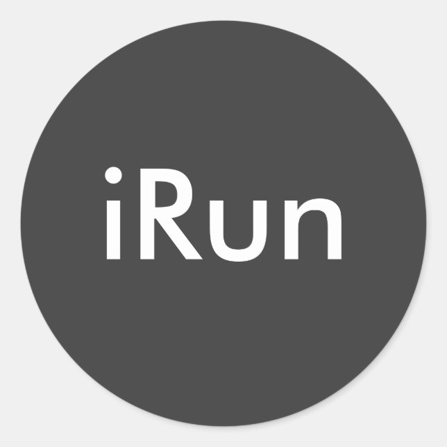 iRun Runder Aufkleber (Vorderseite)