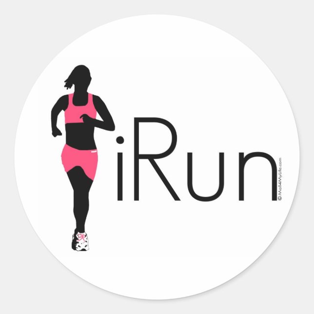 iRun Runder Aufkleber (Vorderseite)