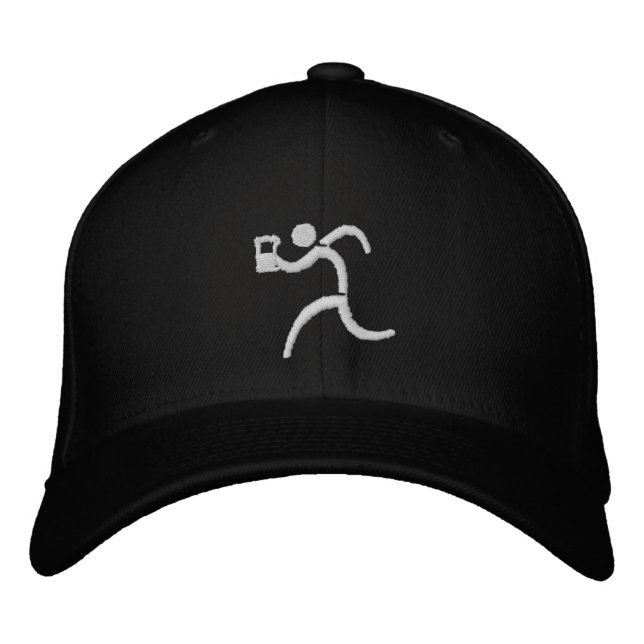 IRunToDrink bestickte schwarze Baseballkappe Kappe (Vorderseite)