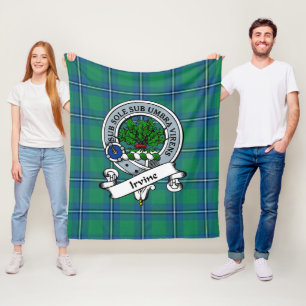 Irvine Ancient Clan Abzeichen Tartan Kariert Fleecedecke