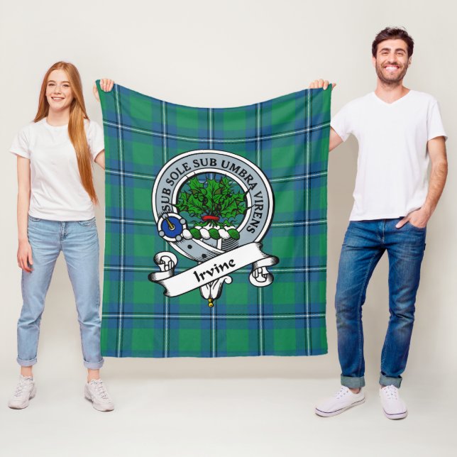 Irvine Ancient Clan Abzeichen Tartan Kariert Fleecedecke (Beispiel)