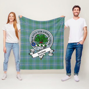 Irvine Clan Abzeichen Tartan Kariert Fleecedecke