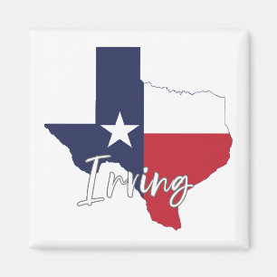 Irving, Texas Flag Map Magnet