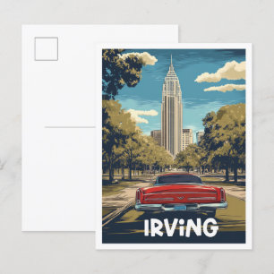 Irving Texas USA Kunst Vintage Reiseillustration Postkarte