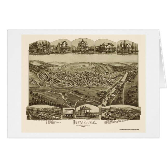 Irvona, panoramische Karte PAs - 1895 (Vorderseite (Horizontal))