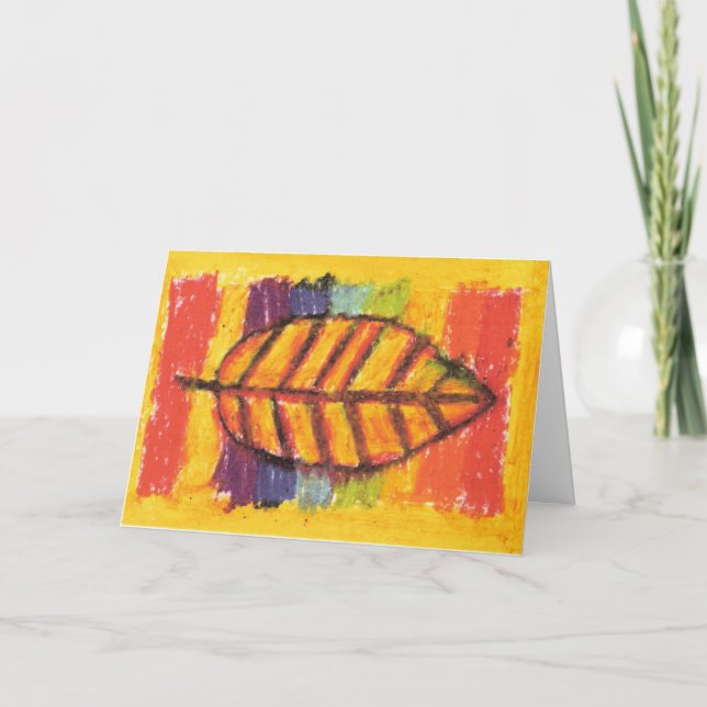 IRW Children's Artwork - Blätter Dankeschön Karte (Vorderseite)