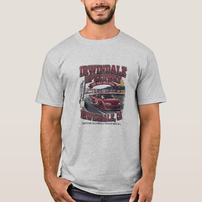 Irwindale Speedway Rückblick T-Shirt (Vorderseite)