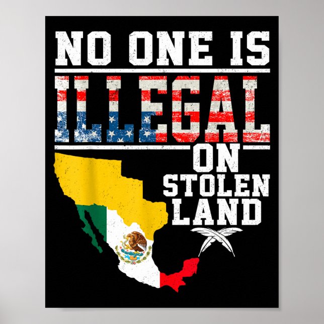 Is Illegal On Stolen Land Native Americans  Poster (Vorne)