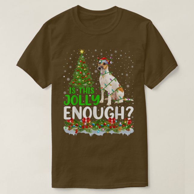 Is This Jolly Enough Fo Terrier Dog Christmas Tree T-Shirt (Design vorne)