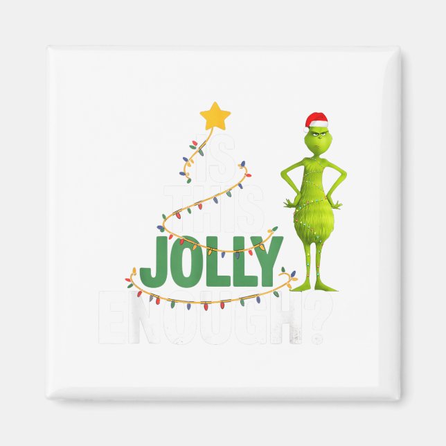 Is This Jolly Enough Funny Christmas Tree Lights H Magnet (Vorne)