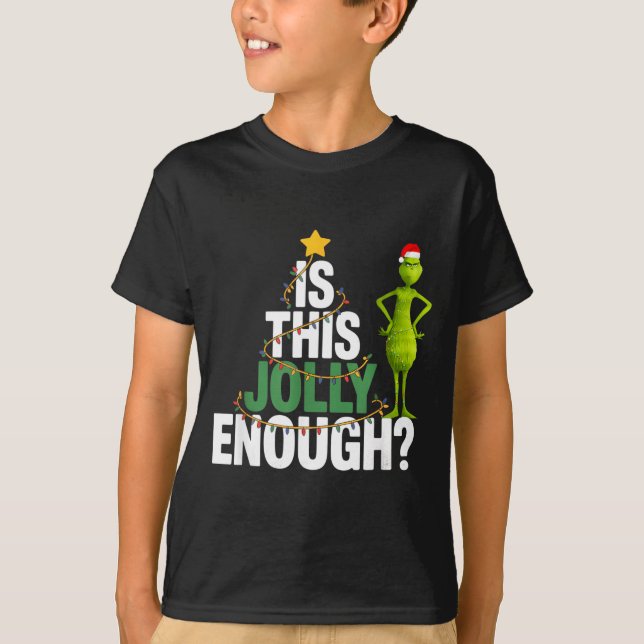Is This Jolly Enough Funny Christmas Tree Lights H T-Shirt (Vorderseite)