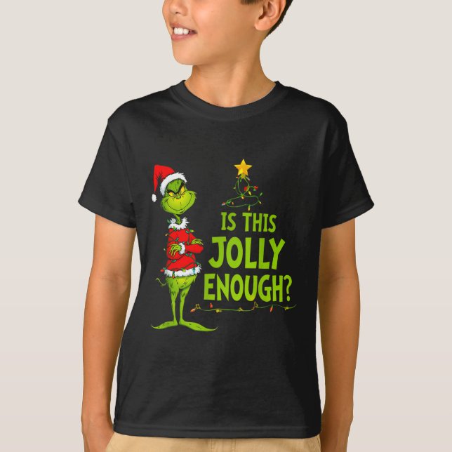 Is This Jolly Enough Funny Christmas Tree Lights H T-Shirt (Vorderseite)