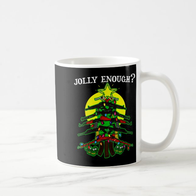 Is This Jolly Enough - Guns Christmas Tree Handgun Kaffeetasse (Rechts)