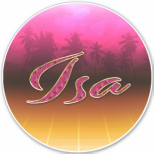 Isa Vorname Name golden pink Aufkleber Sticker