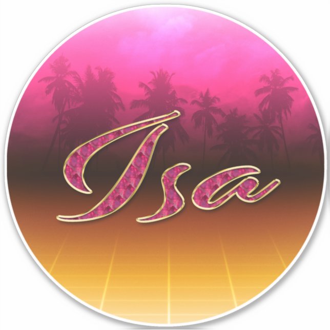 Isa Vorname Name golden pink Aufkleber Sticker (Vorderseite)