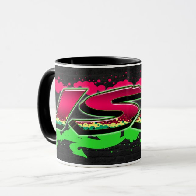 Isa Vorname Name Graffiti red green Tasse (Vorderseite Links)