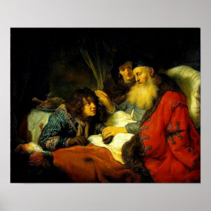 Isaac Blesses Jakob anstelle von Esau (Gen 27:1-38 Poster