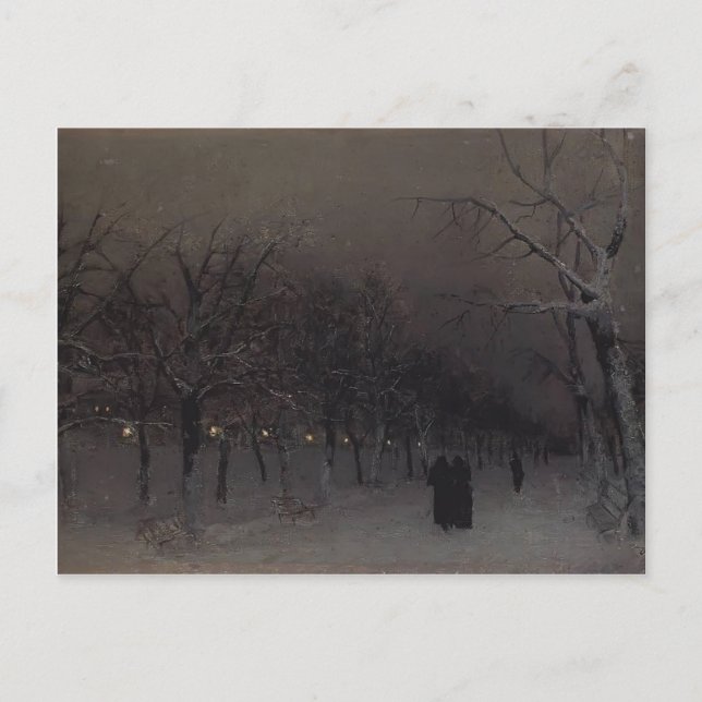 Isaac Levitan - Boulevard im Abend. Postkarte (Vorderseite)