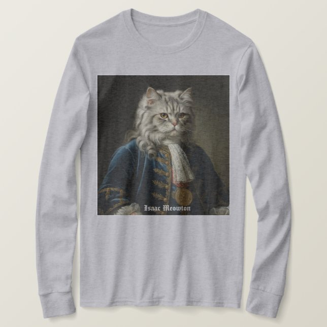Isaac Meowton Newton (Kitten / Cat Theme) Design T-Shirt (Design vorne)