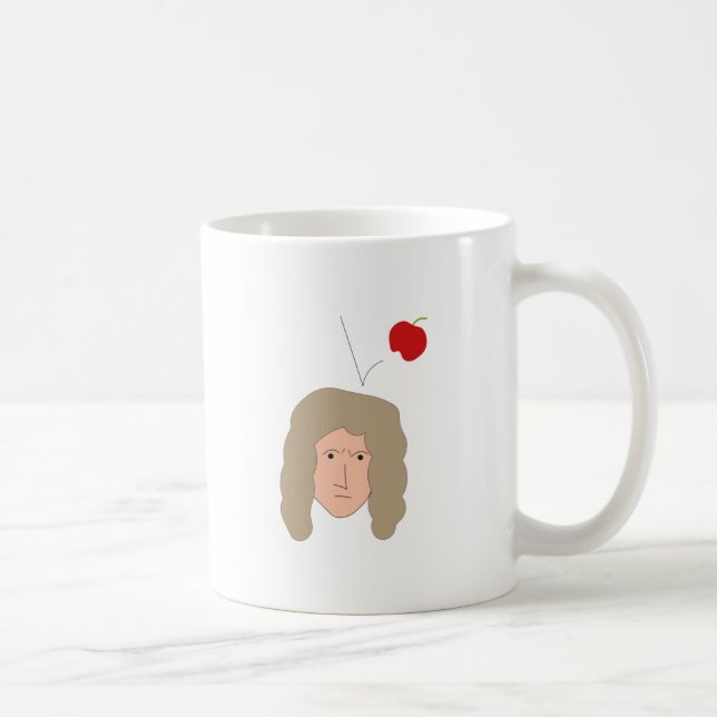 Isaac Newton Apple Physics Science Humor Kaffeetasse (Rechts)