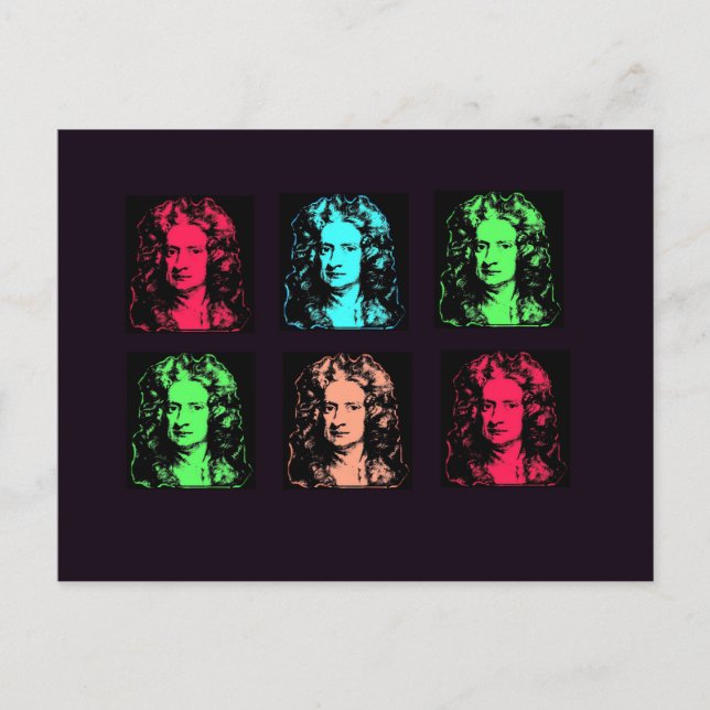 Isaac Newton Collage Postkarte (Vorderseite)
