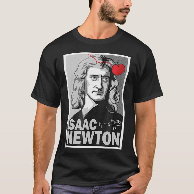 Isaac Newton Poster Style Pop Art T-Shirt (Vorderseite)