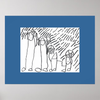 Isaacs Familie im Regenposter Poster