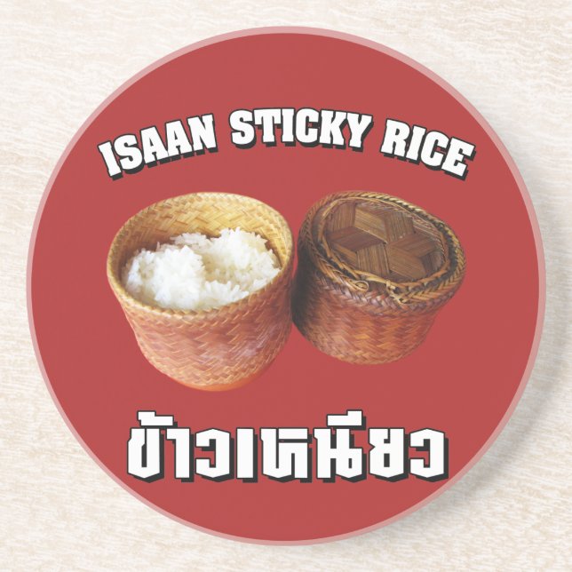 Isaan Sticky Rice [Khao Niao] Sandstein Untersetzer (Vorne)