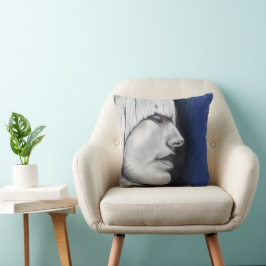 Isabel Blonde Woman Portrait Originelle Kunst Zeic Kissen