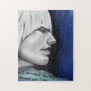 Isabel Blonde Woman Portrait Originelle Kunst Zeic Puzzle