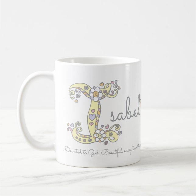 Isabel I Name und Bedeutung monogramm Tasse (Links)