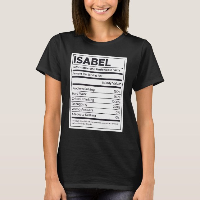 Isabel-Nährwertinformation Problem lösen T-Shirt (Vorderseite)