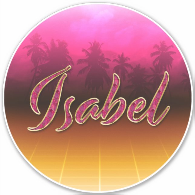 Isabel Vorname Name golden pink Aufkleber Sticker (Vorderseite)