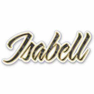 Isabell black gold Lettering Aufkleber Sticker