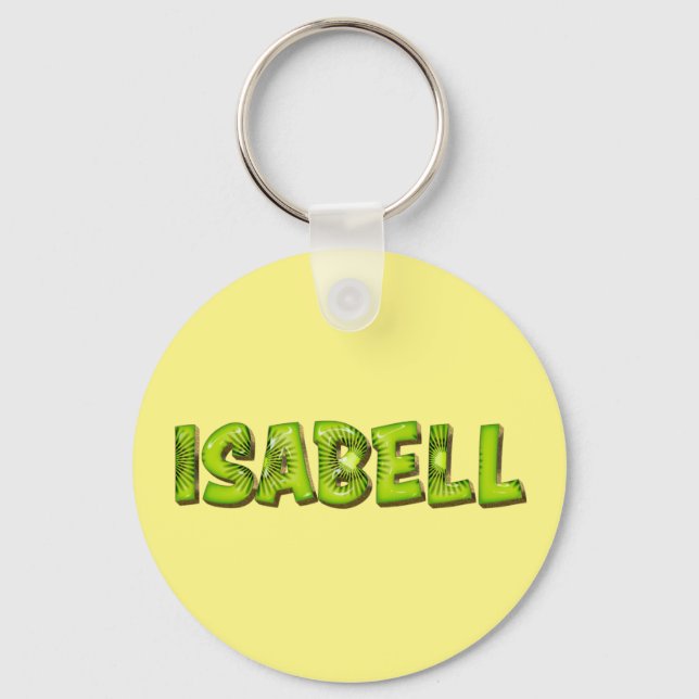 Isabell Name Kiwi Design Schlüsselanhänger (Vorderseite)